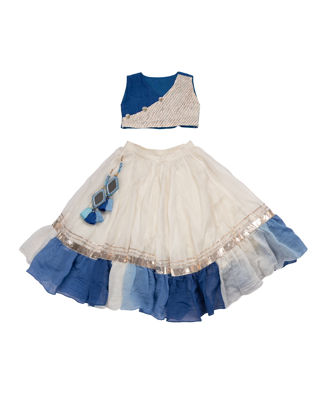 Blue & white lehenga choli - festive & Navratri wear