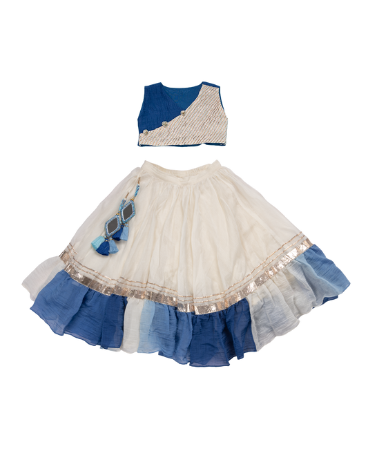 Blue & white lehenga choli - festive & Navratri wear