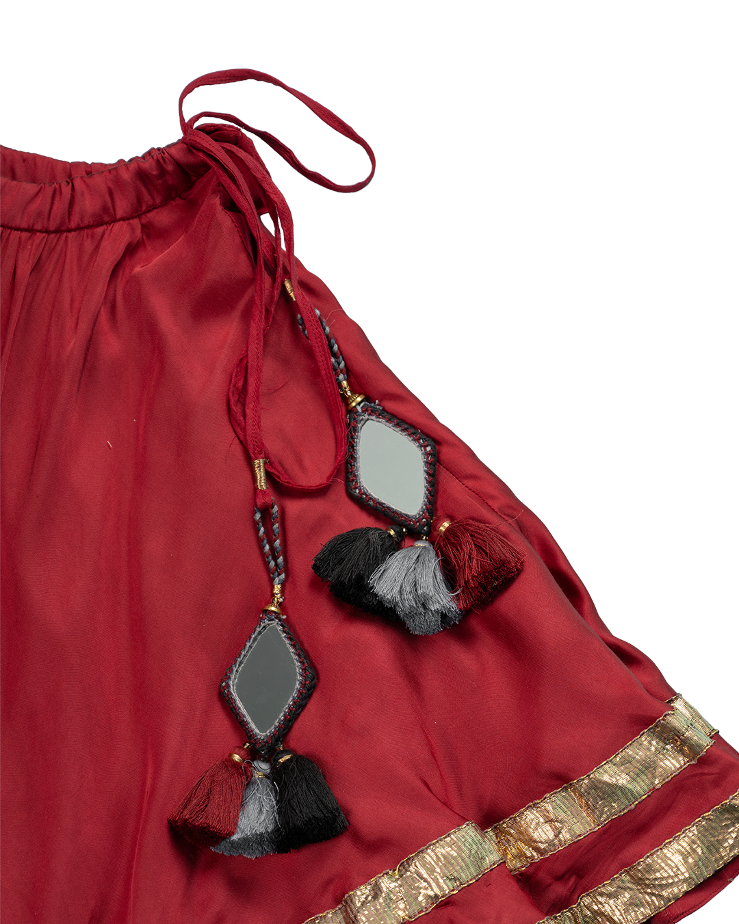 Raas Ruffle Set – Dusty rose & maroon