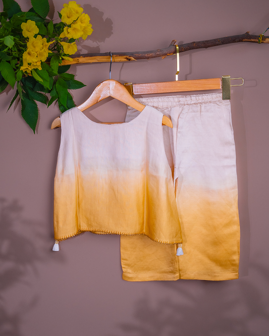 Mustard and Vanilla sunset ombre Palazzo set