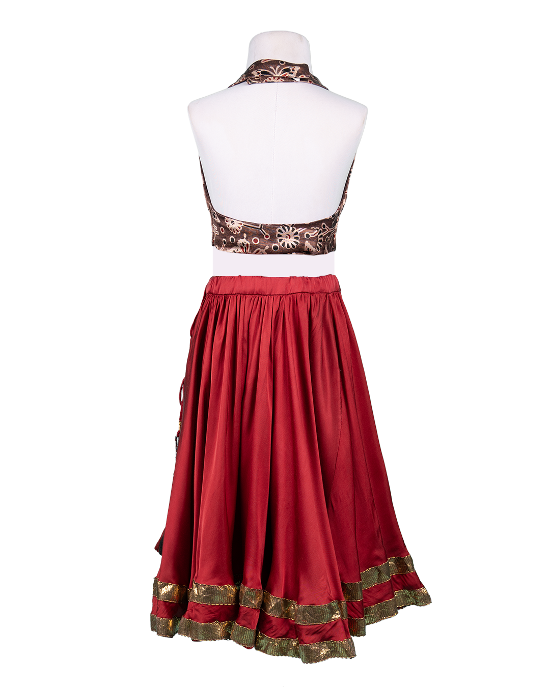 Raas Ruffle Set – Dusty rose & maroon