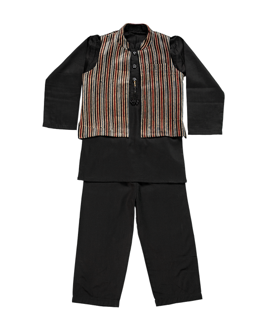 Midnight Mela Set – black & Multistripe