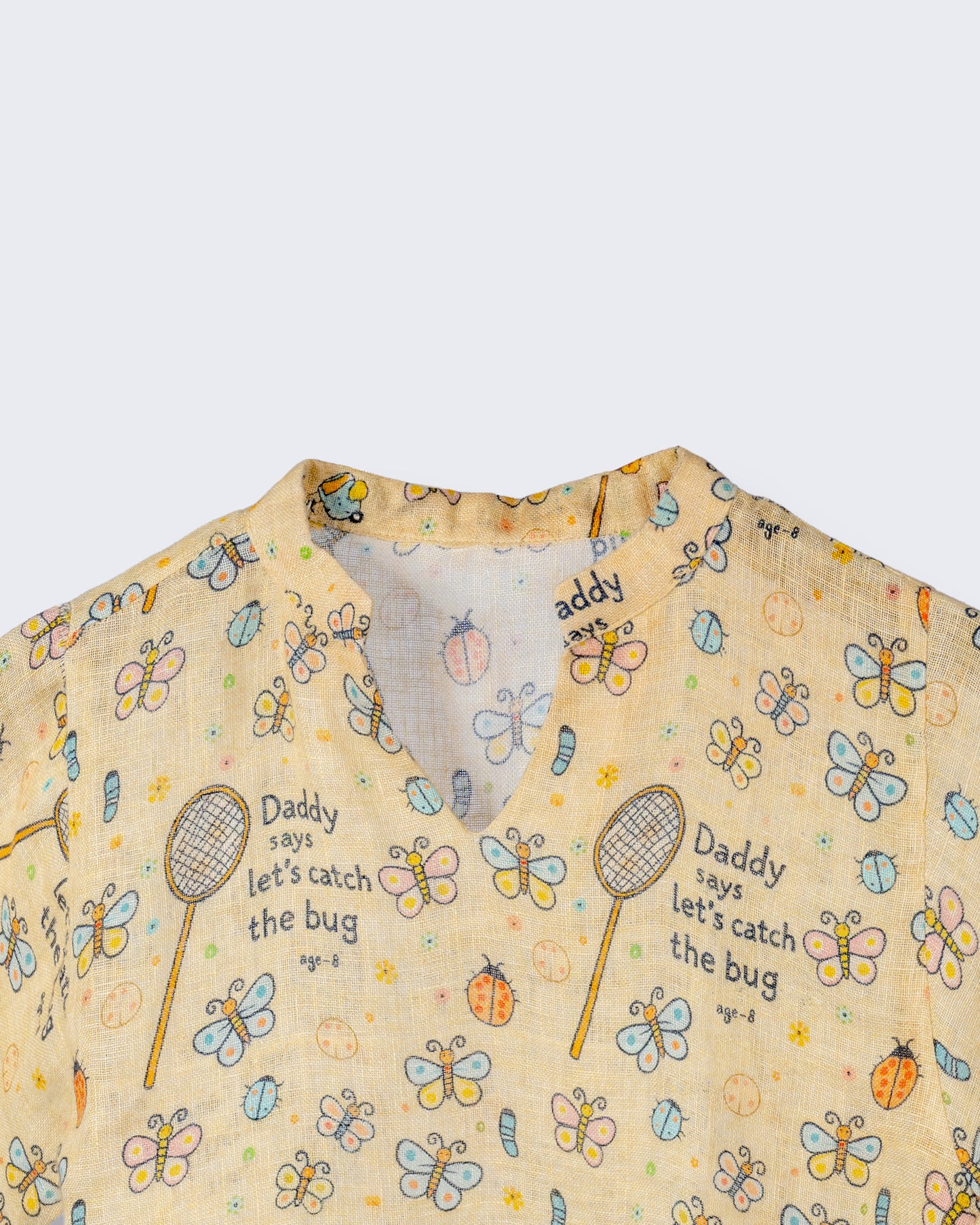 Soft yellow Gauze linen nightwear set