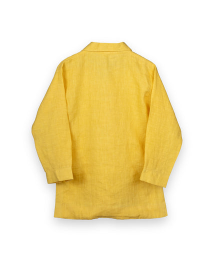 Eddie & Birdie Yellow Linen Embroidered Kurta Set