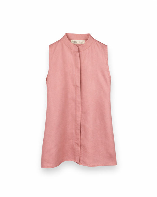 Eddie & Birdie Blush Organza Skirt & Linen Satin Shirt Set