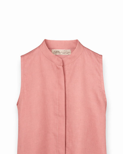 Eddie & Birdie Blush Organza Skirt & Linen Satin Shirt Set