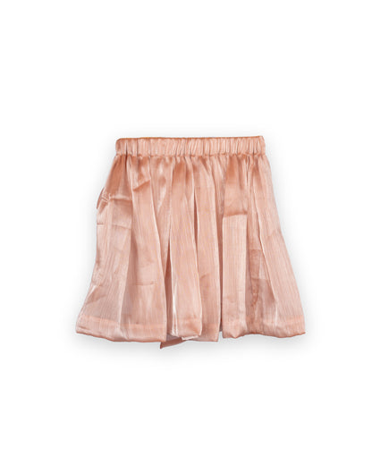 Eddie & Birdie Blush Organza Skirt & Linen Satin Shirt Set