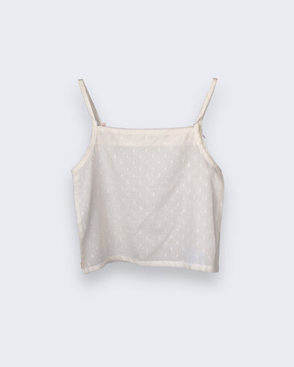 Eddie & Birdie Ivory Swiss-Dot Camisole & Lace Shorts Set