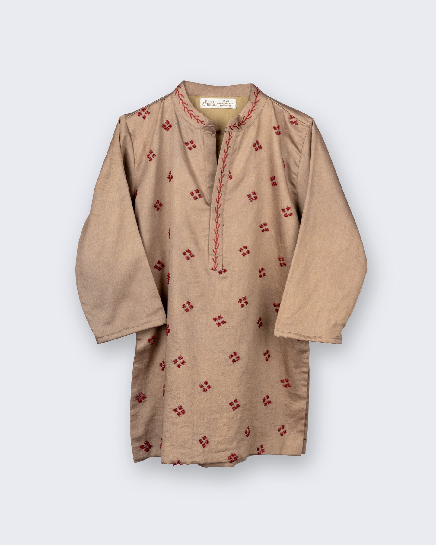 Eddie & Birdie Sand Beige Embroidered Kurta Set