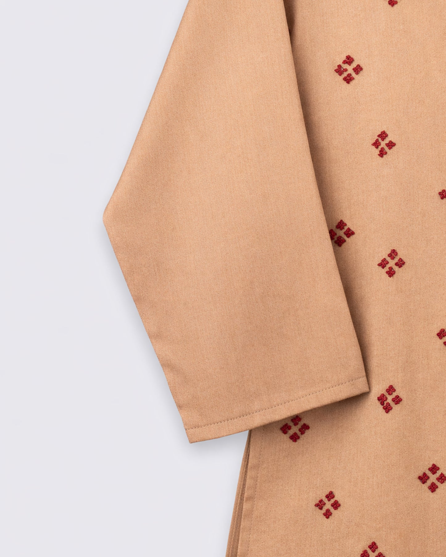 Eddie & Birdie Sand Beige Embroidered Kurta Set