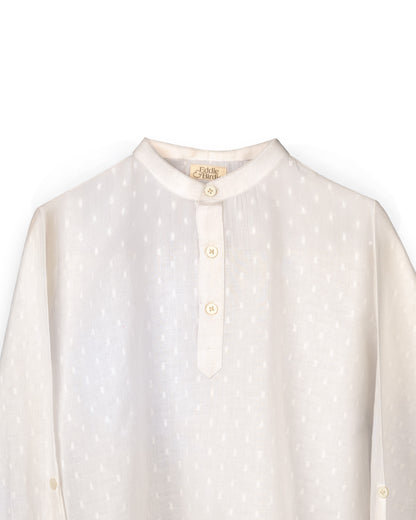 Eddie & Birdie Milky White Muslin Night Kurta Set