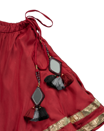 Raas Ruffle Set – Dusty rose & maroon