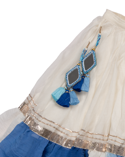 Blue & white lehenga choli - festive & Navratri wear