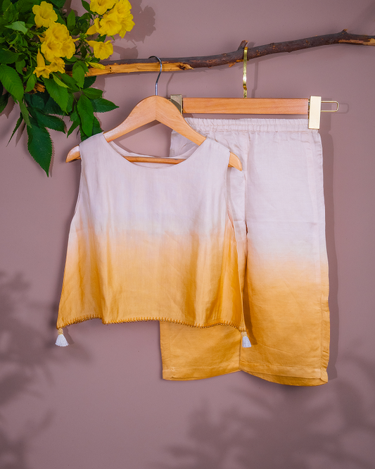 Mustard and Vanilla sunset ombre Palazzo set