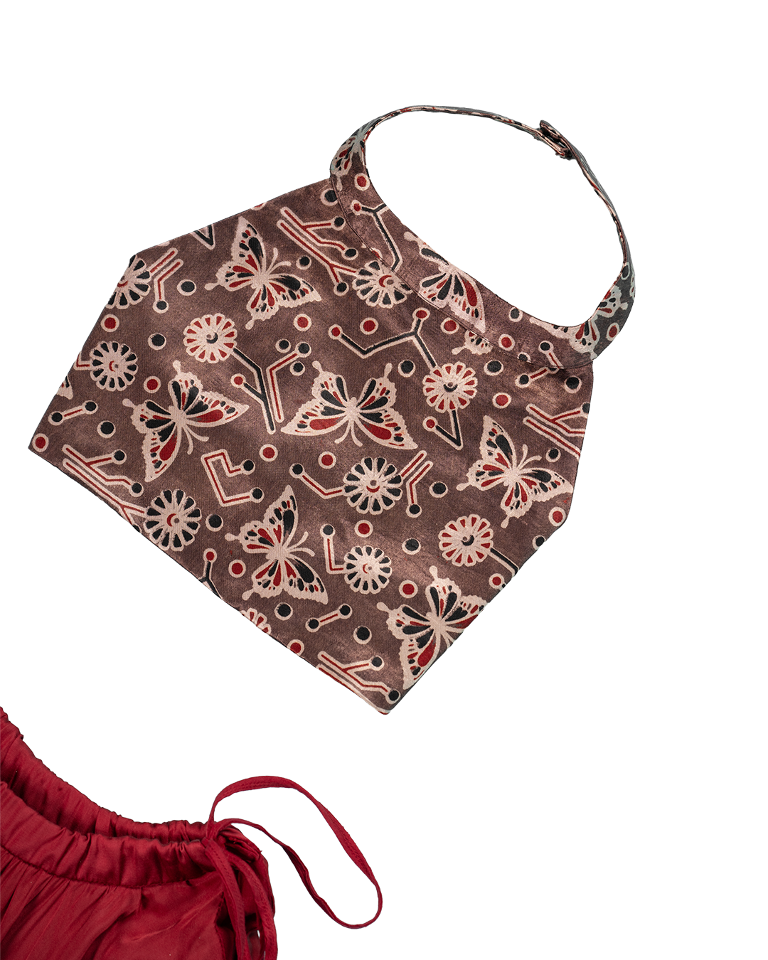 Raas Ruffle Set – Dusty rose & maroon