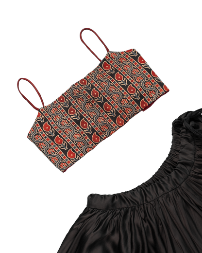 Tribal Noir Set – Black & Maroon
