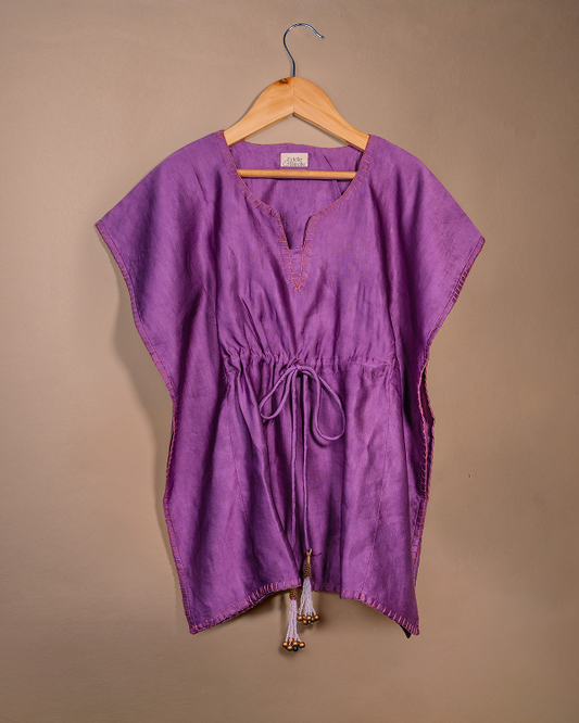 Purple Linen Silk Kaftan