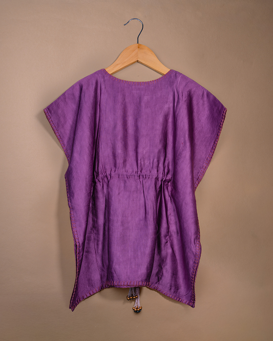 Purple Linen Silk Kaftan