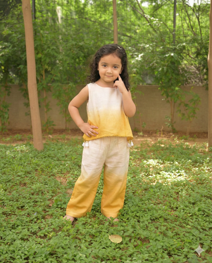 Mustard and Vanilla sunset ombre Palazzo set