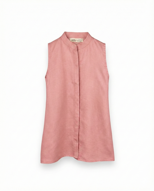 Eddie & Birdie Blush Organza Skirt & Linen Satin Shirt Set