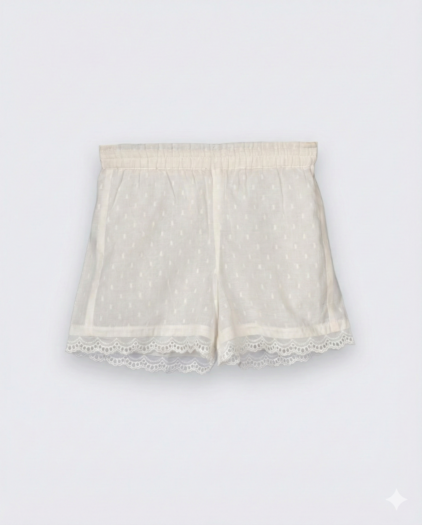 Eddie & Birdie Ivory Swiss-Dot Camisole & Lace Shorts Set