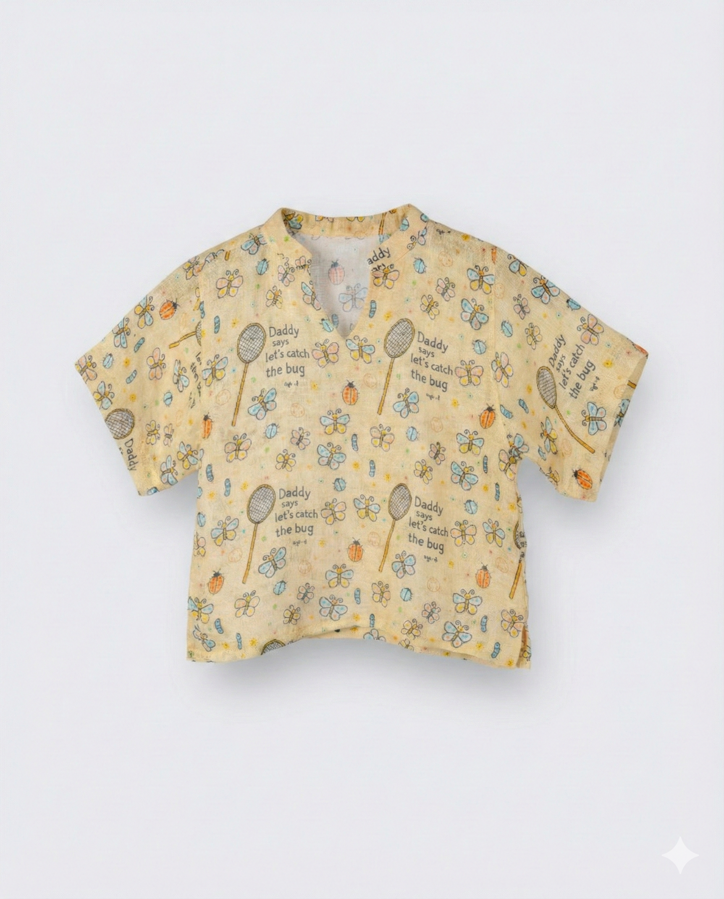 Soft yellow Gauze linen nightwear set