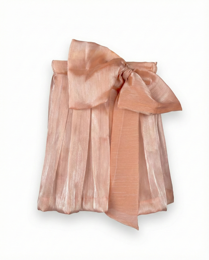 Eddie & Birdie Blush Organza Skirt & Linen Satin Shirt Set