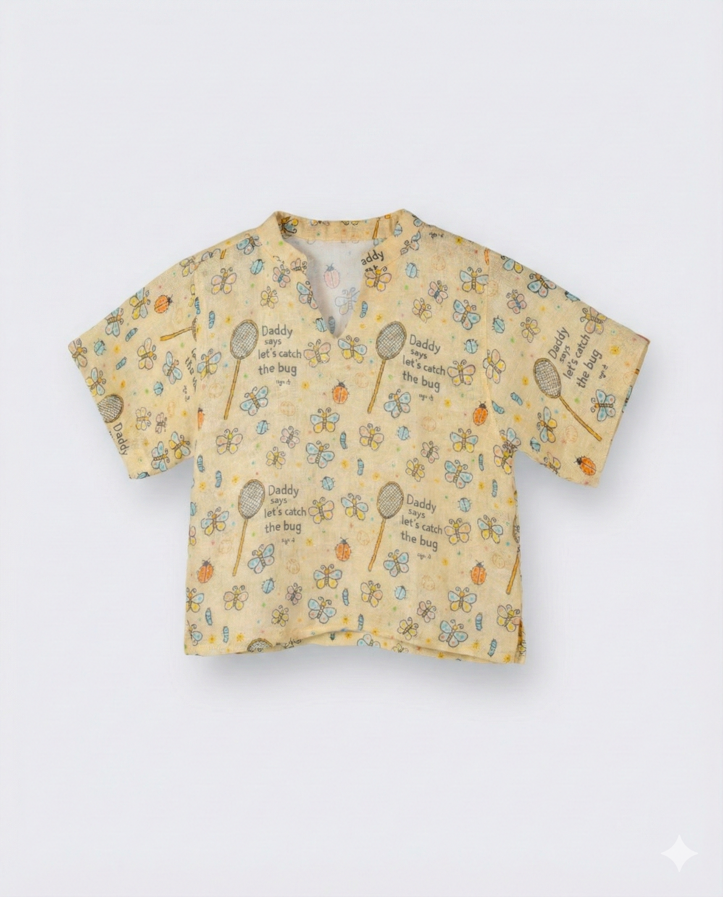 Soft yellow Gauze linen nightwear set