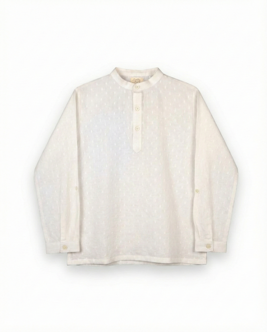 Eddie & Birdie Milky White Muslin Night Kurta Set