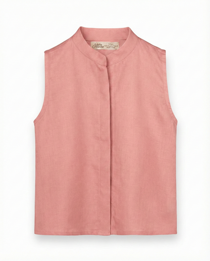 Eddie & Birdie Blush Organza Skirt & Linen Satin Shirt Set