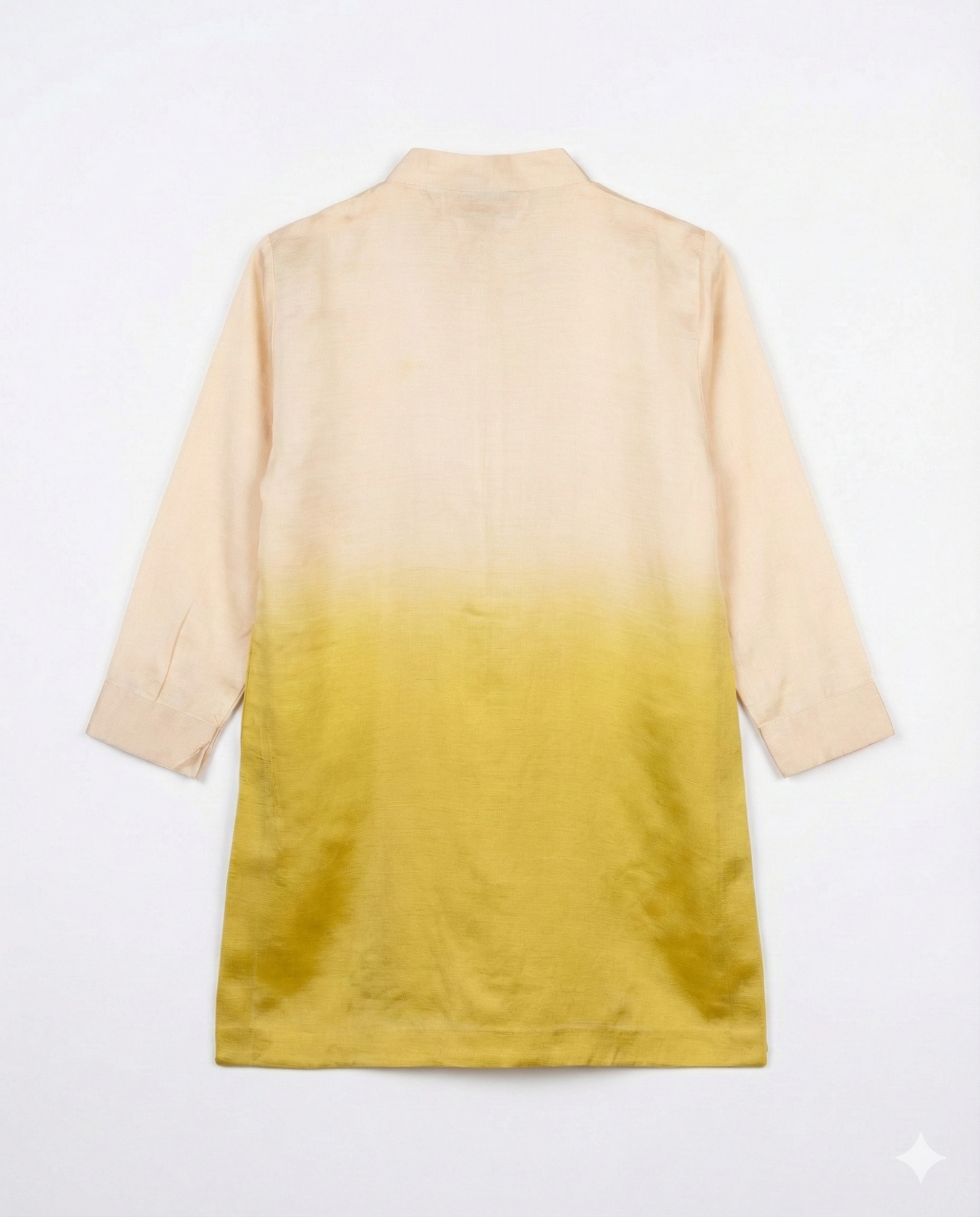 Eddie & Birdie Lime Green Ombré Linen-Satin Kurta Set