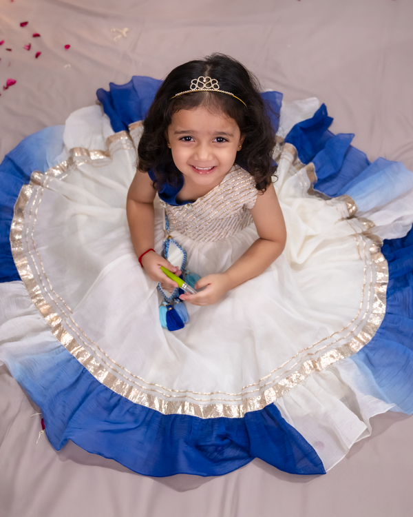 Blue & white lehenga choli - festive & Navratri wear