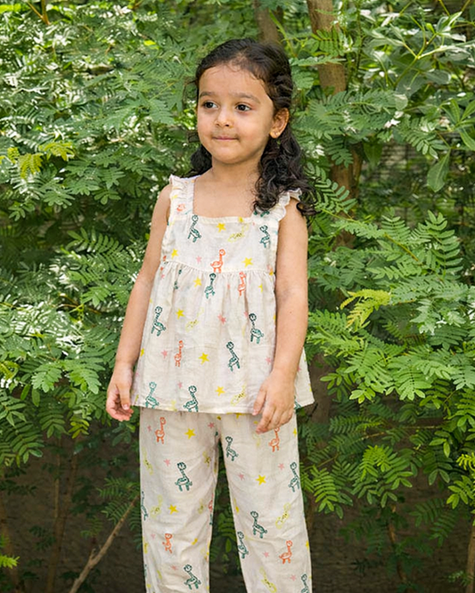 Eddie & Birdie Dino Dreams Muslin Lounge Set